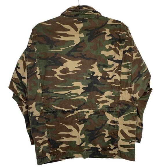 Dance & Marvel Green Camo Zippered Utility Jacket w/Pockets Small oversized - Picture 3 of 10
